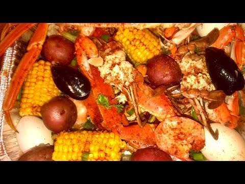 Seafood boil with Signature Lemon Garlic Butter Sauce Recipe
