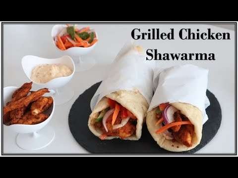 Grilled Chicken Shawarma/With Homemade Pita Bread Recipe In Tamil/With English Subtitle
