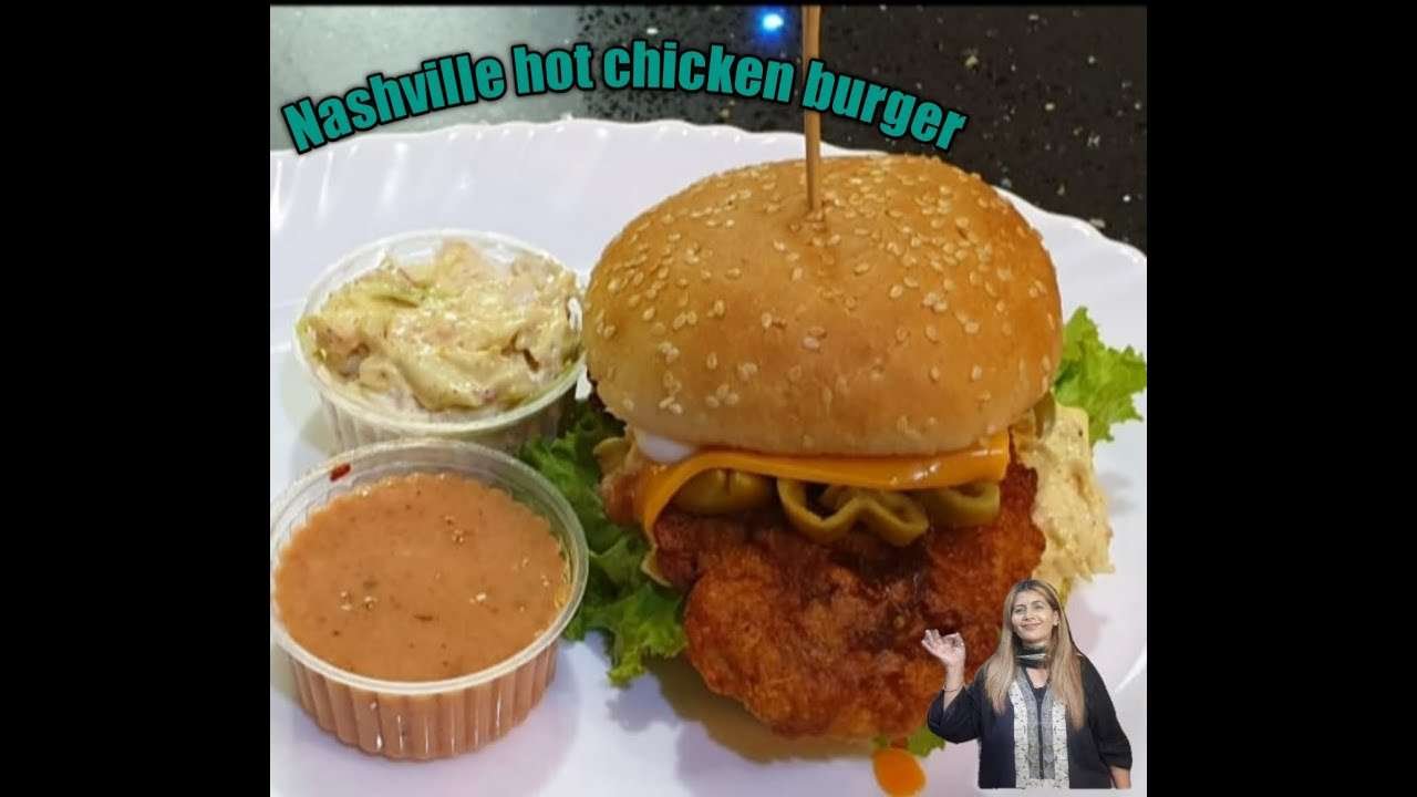 Nashville hot chicken burger| kitchen with khansa