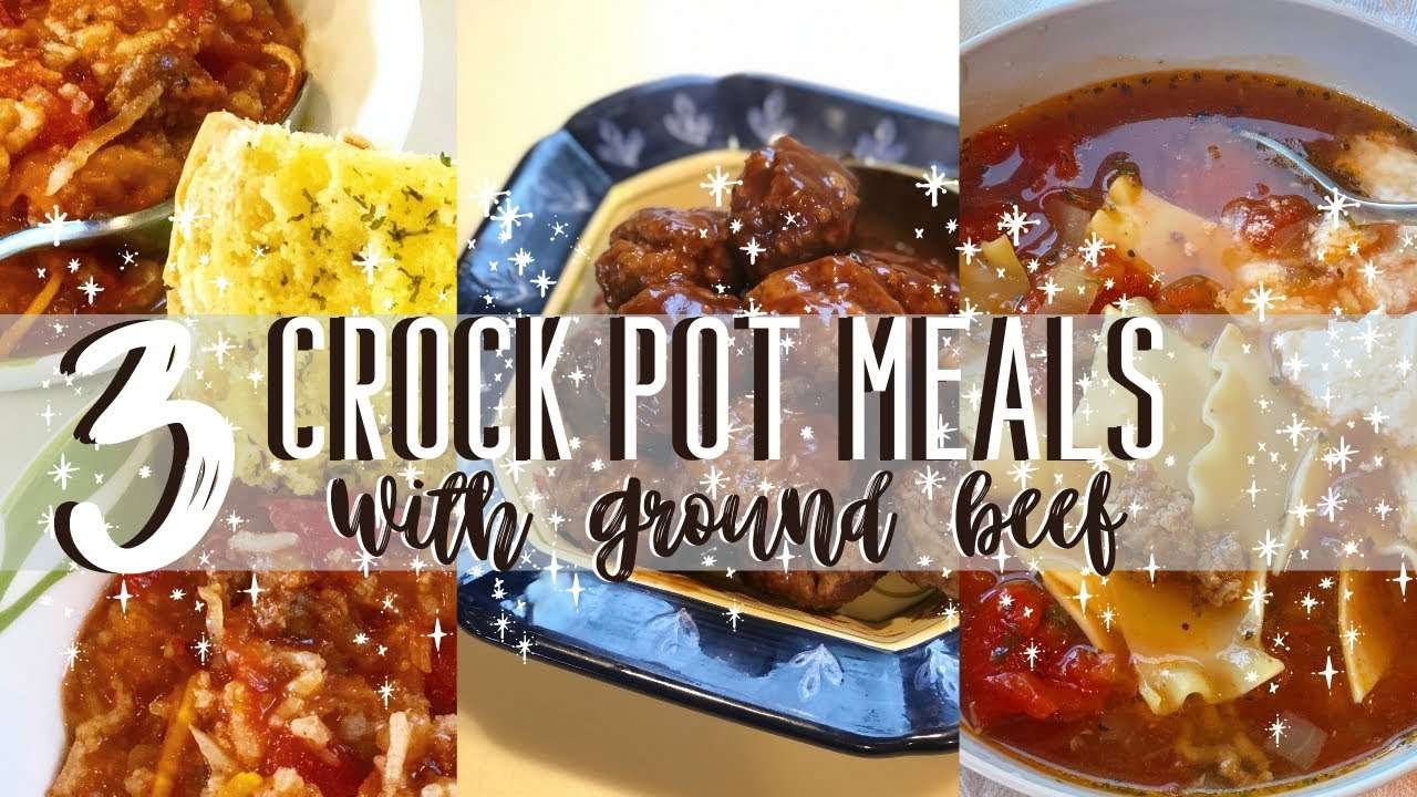 *3 AMAZING* CROCK POT GROUND BEEF RECIPES | GROUND BEEF CROCK POT RECIPES | SLOW COOKER LASAGNA