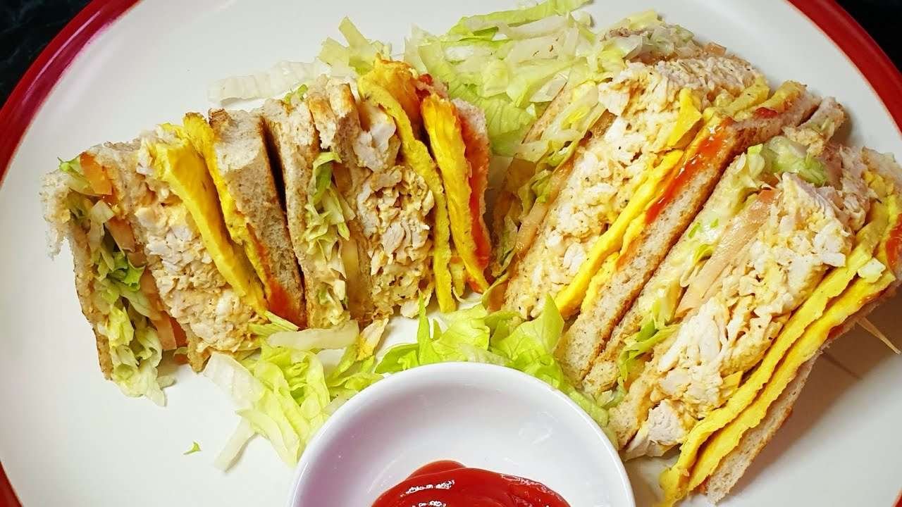 Classic Chicken Club Sandwich Recipe | Teatime Snack Recipe | Lunchbox Sandwich Recipe |