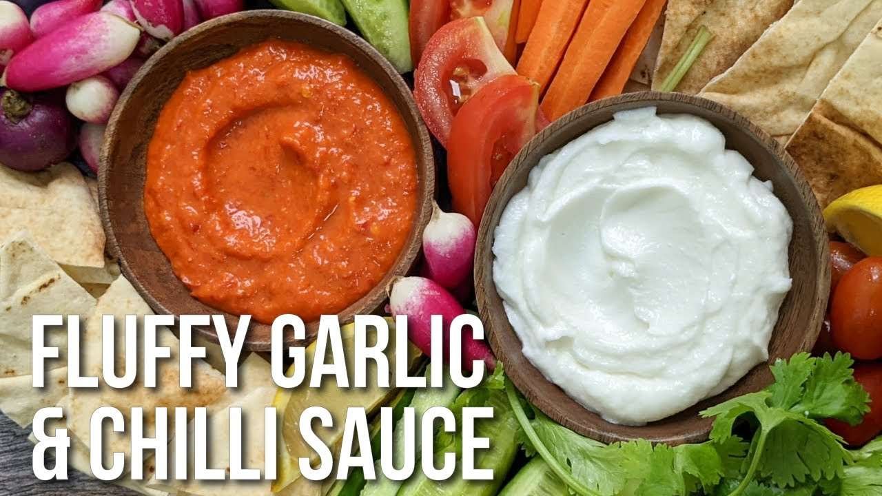 Fluffy Lebanese garlic sauce and Middle Eastern spicy chilli sauce – Two legendary condiments for sh