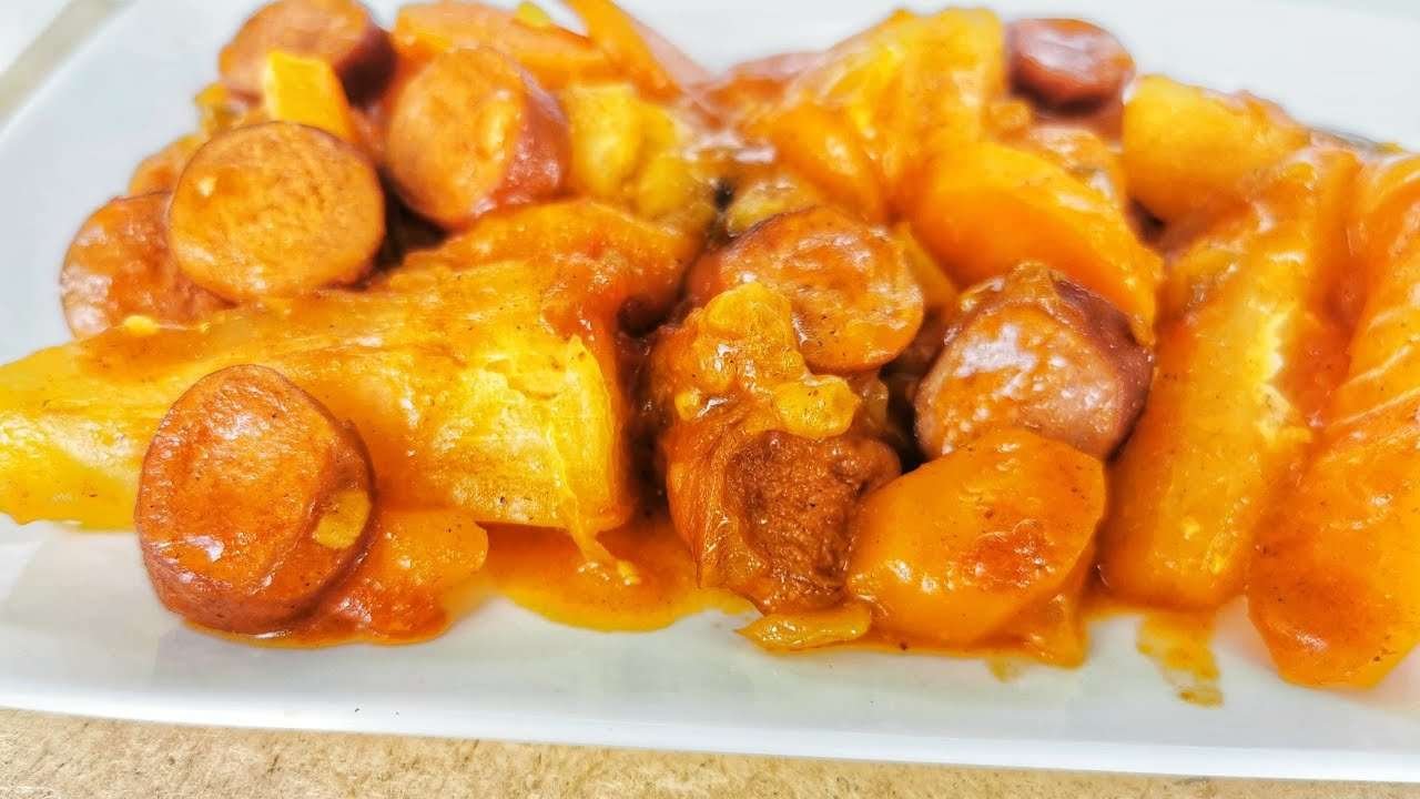 Cassava and sausages recipe|| Breakfast ideas.