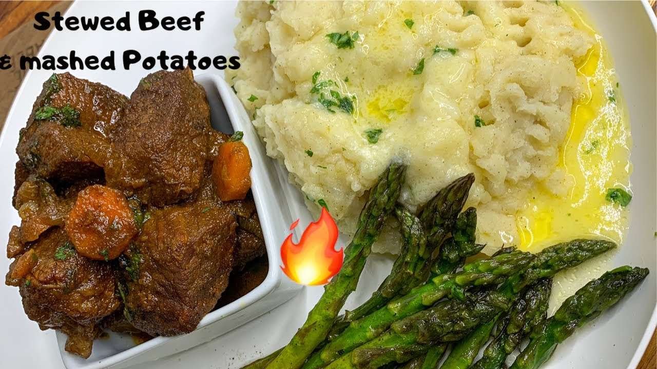 How to make Stewed Beef & Creamy mashed potatoes recipe 🤤|| Stewed Beef|| Creamy Mashed Potatoes||