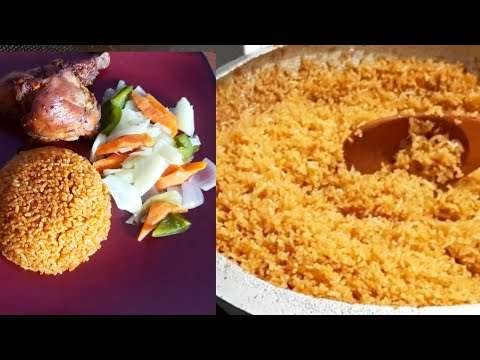 Jollof rice|| Jollof rice with grilled chicken and steamed veggies.
