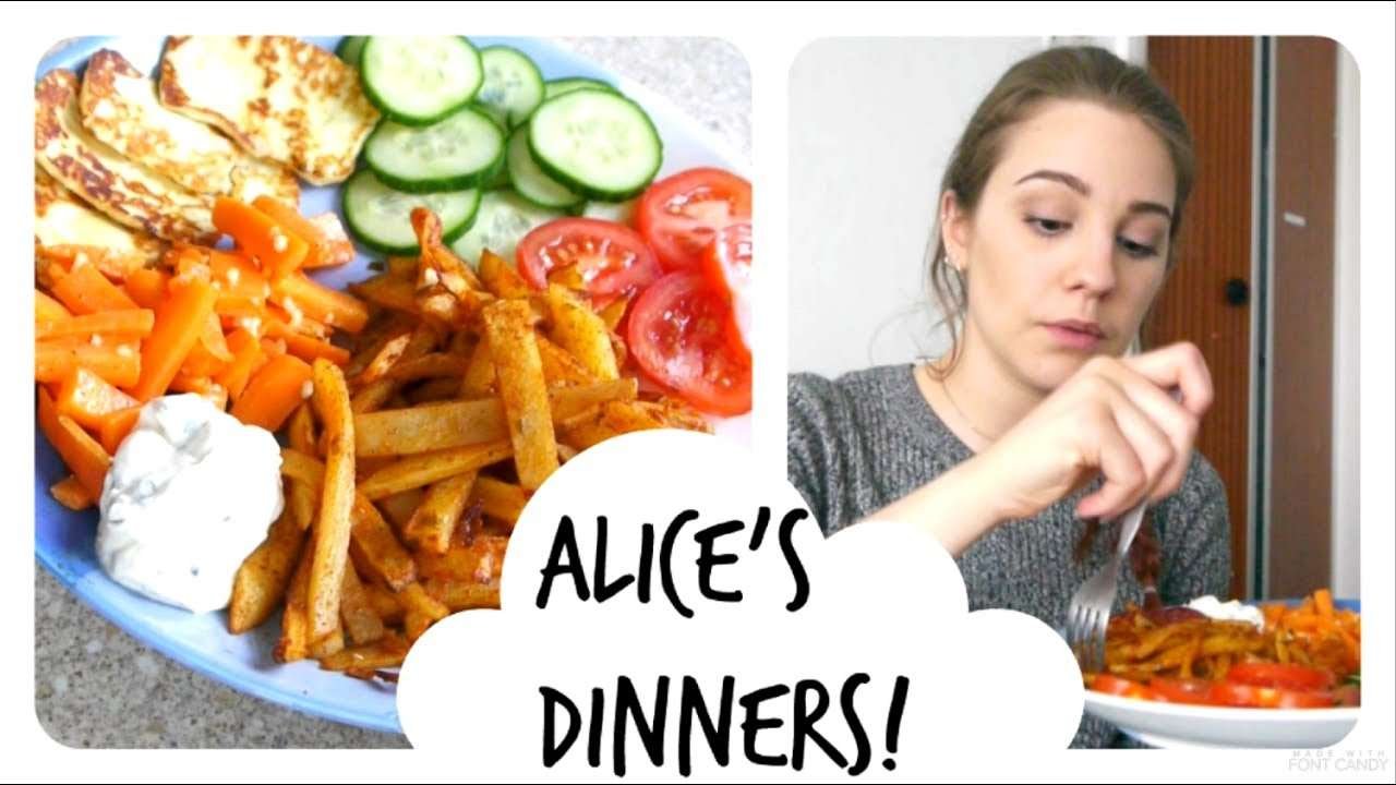 ALICE'S DINNERS!! –Homemade Paprika Fries, Roasted Carrot, Grilled Halloumi  & Salad!!–