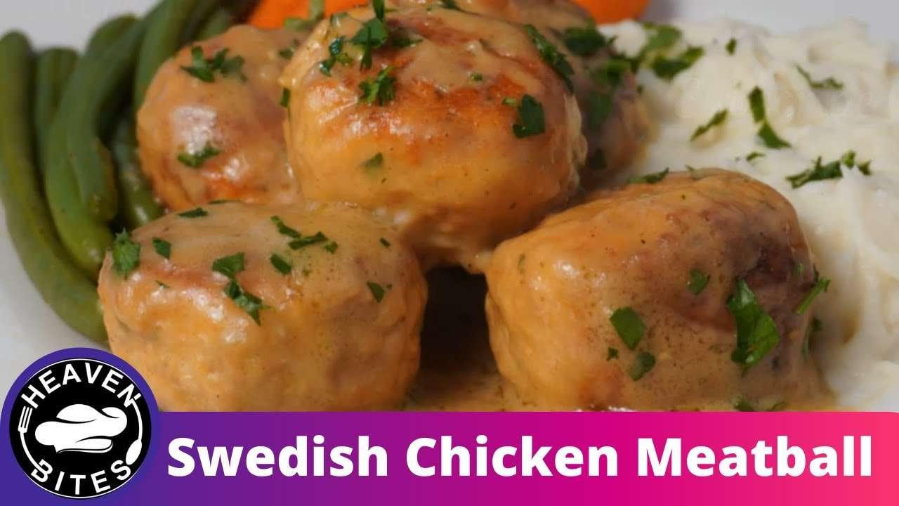 IKEA Style Swedish Chicken Meatballs Recipe in Cream Sauce
