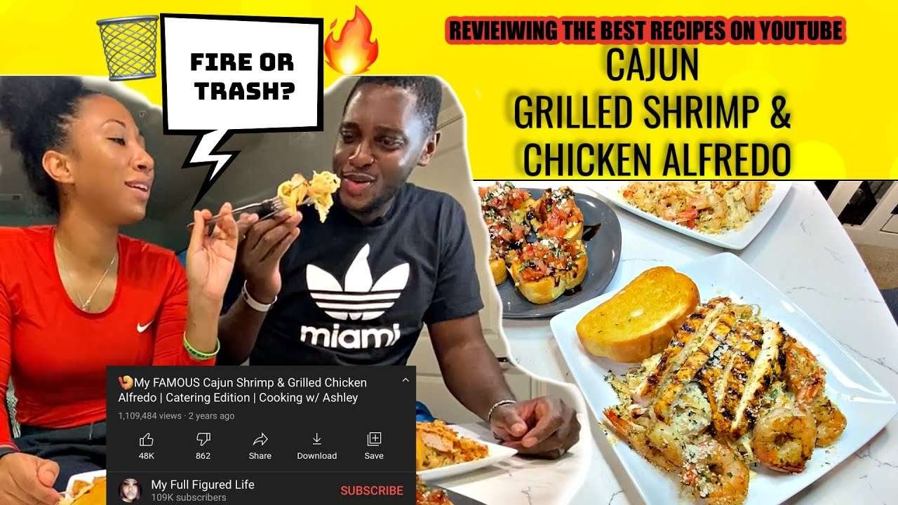COOK WITH US| CAJUN GRILLED SHRIMP & CHICKEN ALFREDO| REVIEWING MY FULL FIGURED LIFE RECIPE| MUKBANG