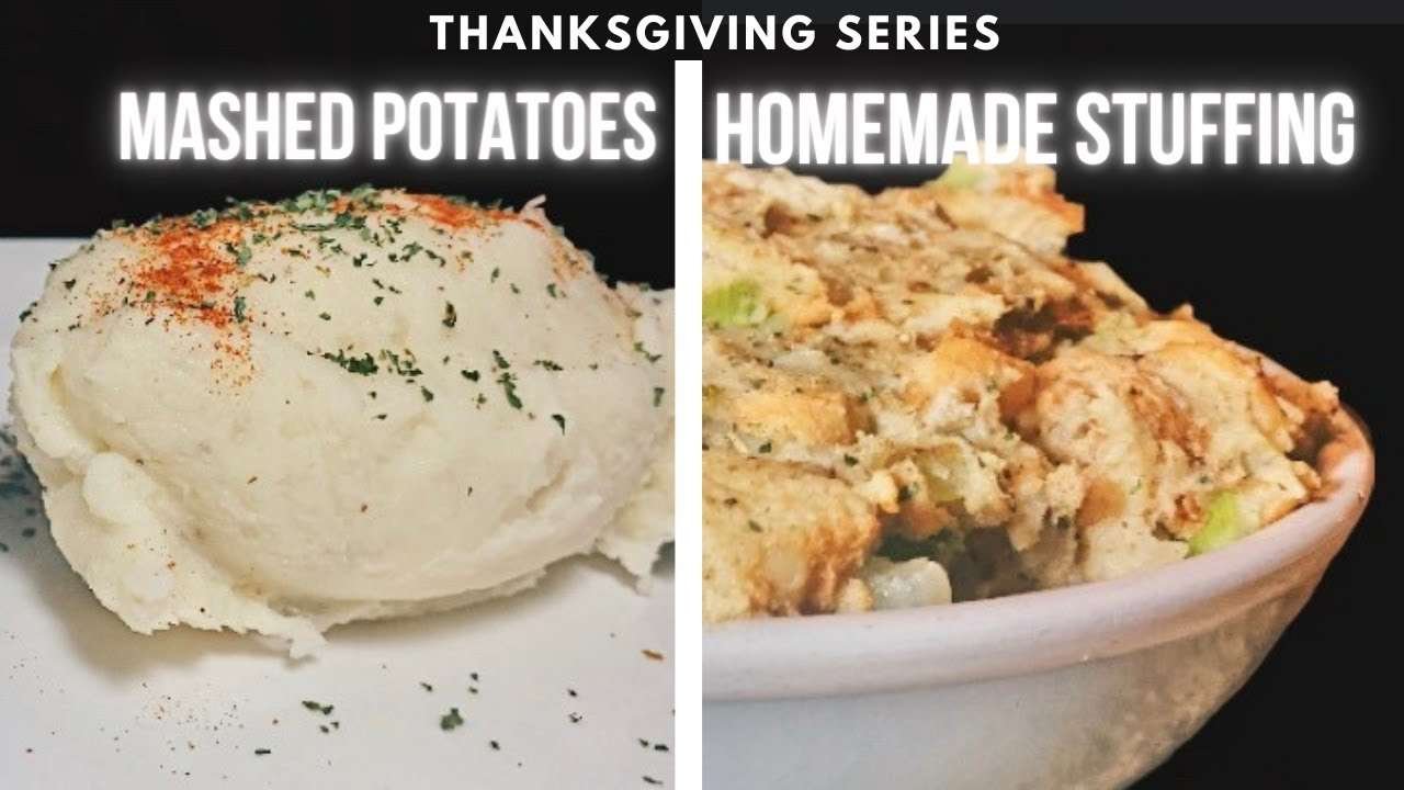 EASY Creamy Mashed Potatoes & Stuffing Recipe | THANKSGIVING DINNER RECIPE