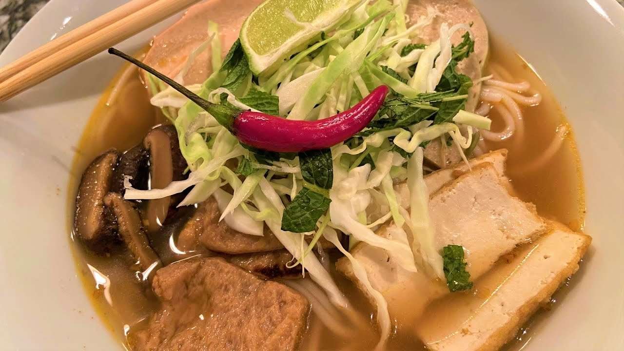 VEGAN Vietnamese Spicy Noodle Soup (Bún Huế Chay) | Cooking With Lana