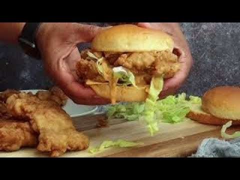 Crispy Suya Chicken Burger || Foodace