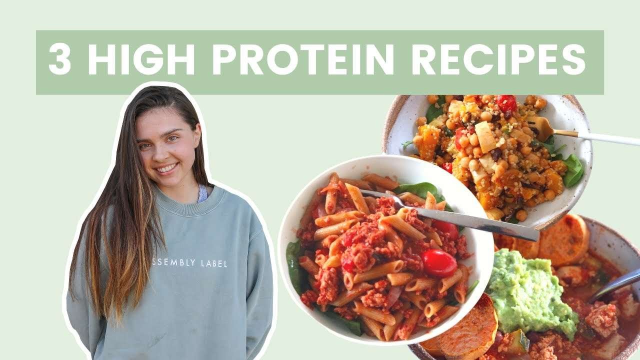 3 HIGH PROTEIN DINNER RECIPES // dairy-free plant-based meal prep!