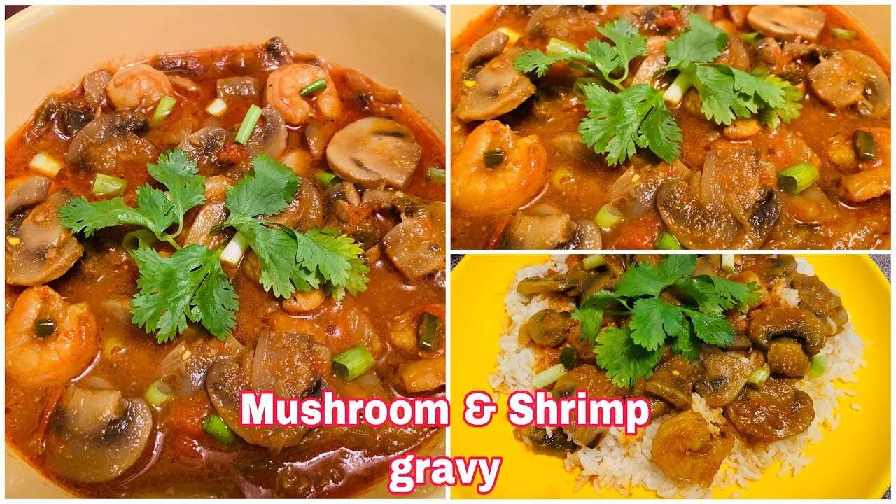 Simple Mushroom with Shrimp Recipe | Mushroom and  Prawn Gravy | মাশরুম চিংড়ি রেসিপি