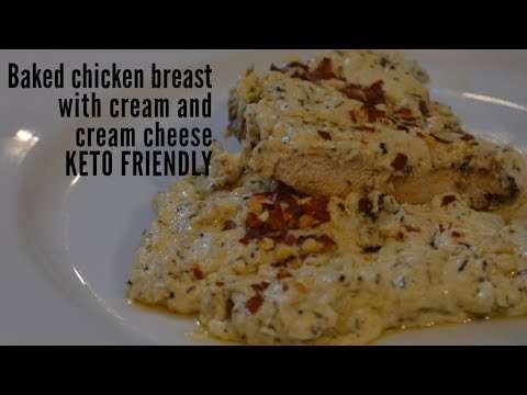 Keto baked chicken breast in cream and cream cheese