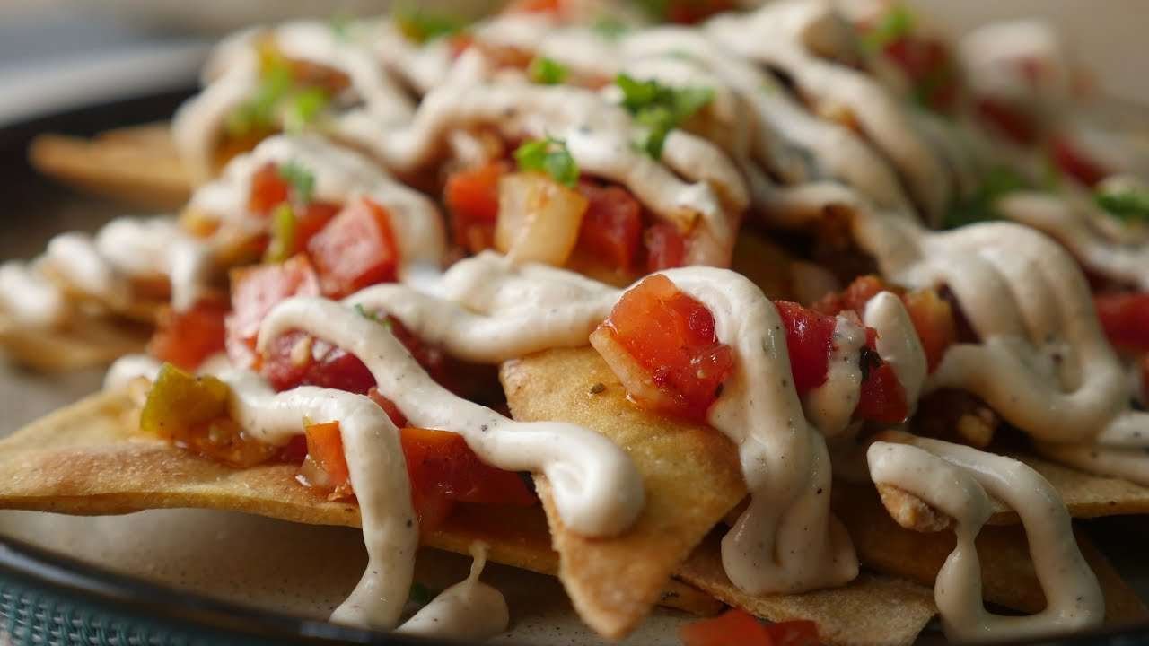 Healthy nachos with yogurt sauce recipe by Healthy Food  Fusion