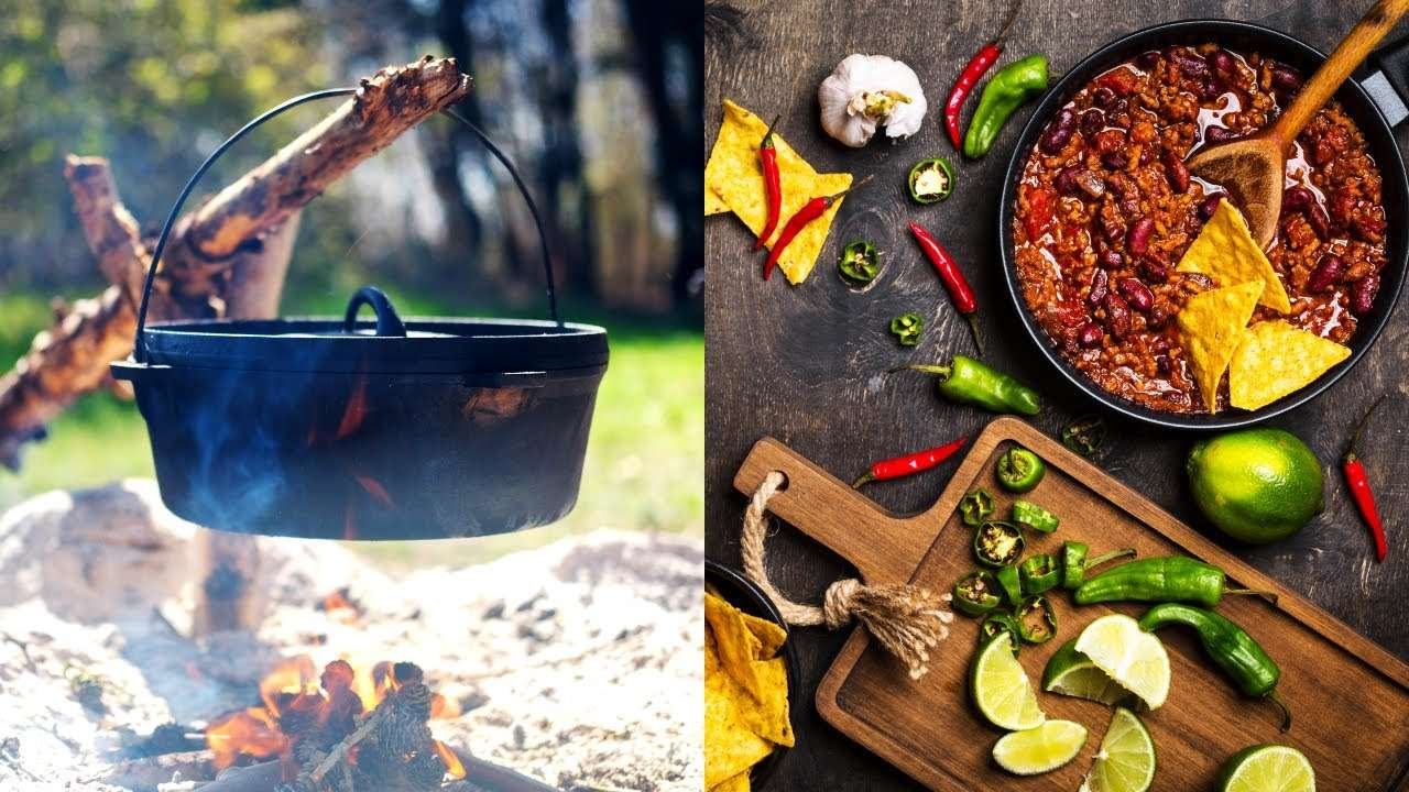 How To Make DUTCH OVEN CHILLI! Delicious Outdoor Cooking!