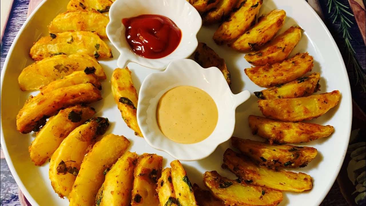 Potato wedges recipe | oven baked potato wedges recipe | canadian desi recipes