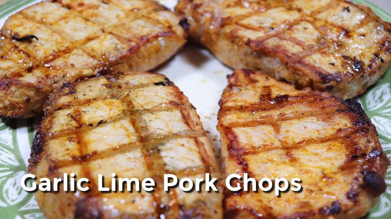 Easy Garlic Lime Pork Chops / Easy Grilling Recipe