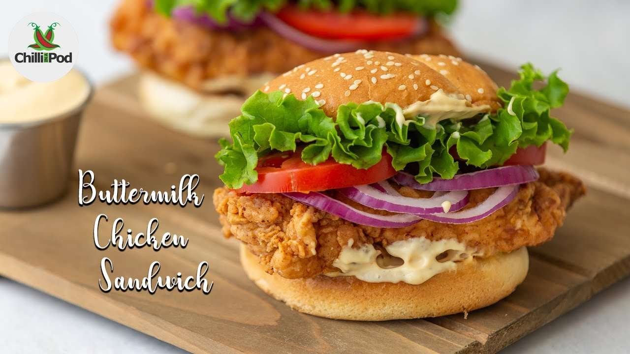 Homemade McDonald's Buttermilk Chicken Sandwich | Crispy Chicken sandwich recipe | Chili in a pod