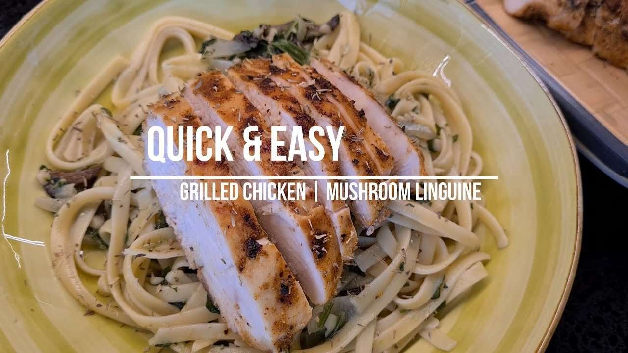 Grilled Chicken with Mushroom Linguine | Quick & Easy recipes with perfiqeats