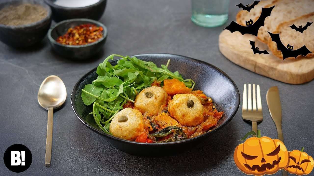 PUMPKIN STEW WITH EYEBALL DUMPLINGS 🎃👀