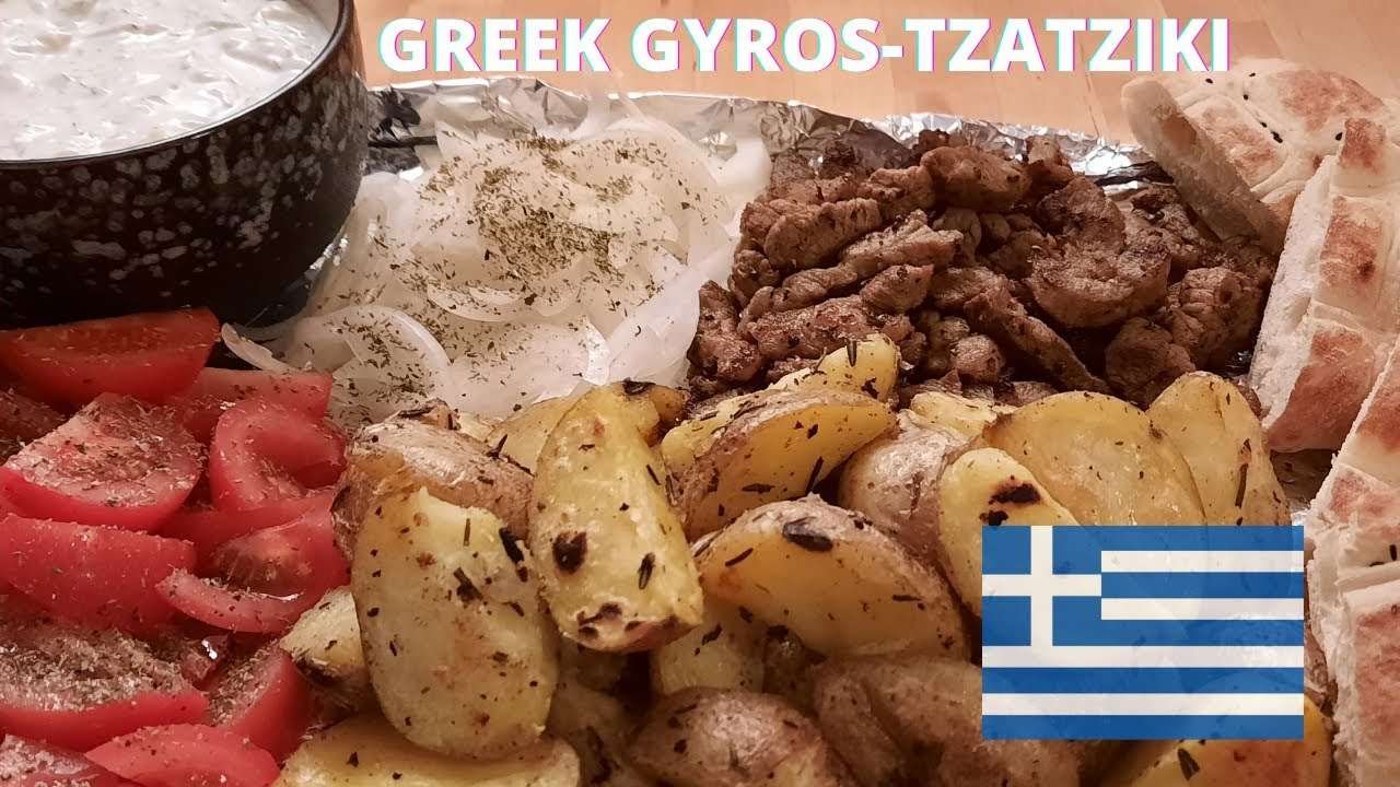 Greek Gyros-Tzatziki plate | Griechische Gyros-Tzatziki-Platte |  How to make Tzatziki Recipe!!