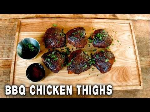 Chicken Thighs with BBQ Sauce Recipe | Smoked BBQ Chicken Thighs