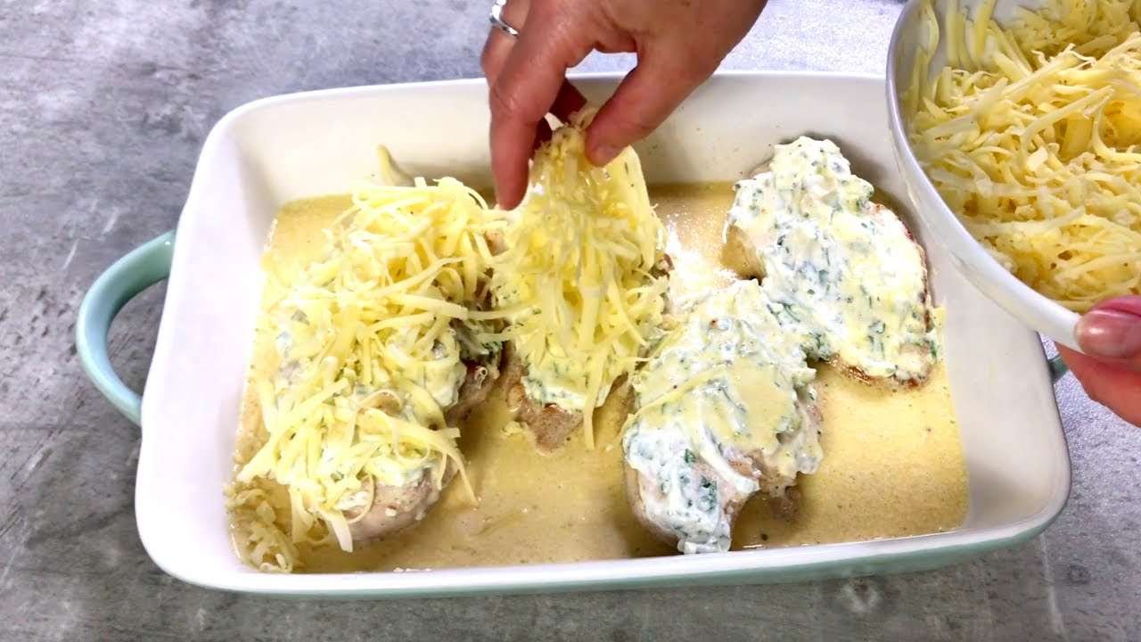 Delicious Chicken with Cream Cheese and covered with Cheese – Chicken in oven Recipe
