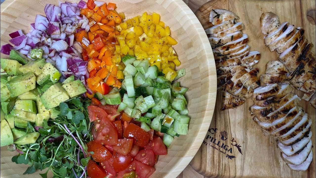 퀴노아 닭가슴살 샐러드 | Quinoa Chicken breast Salad | 건강식 다이어트 샐러드 | 샐러드 드레싱 따로 만들지 마세요!