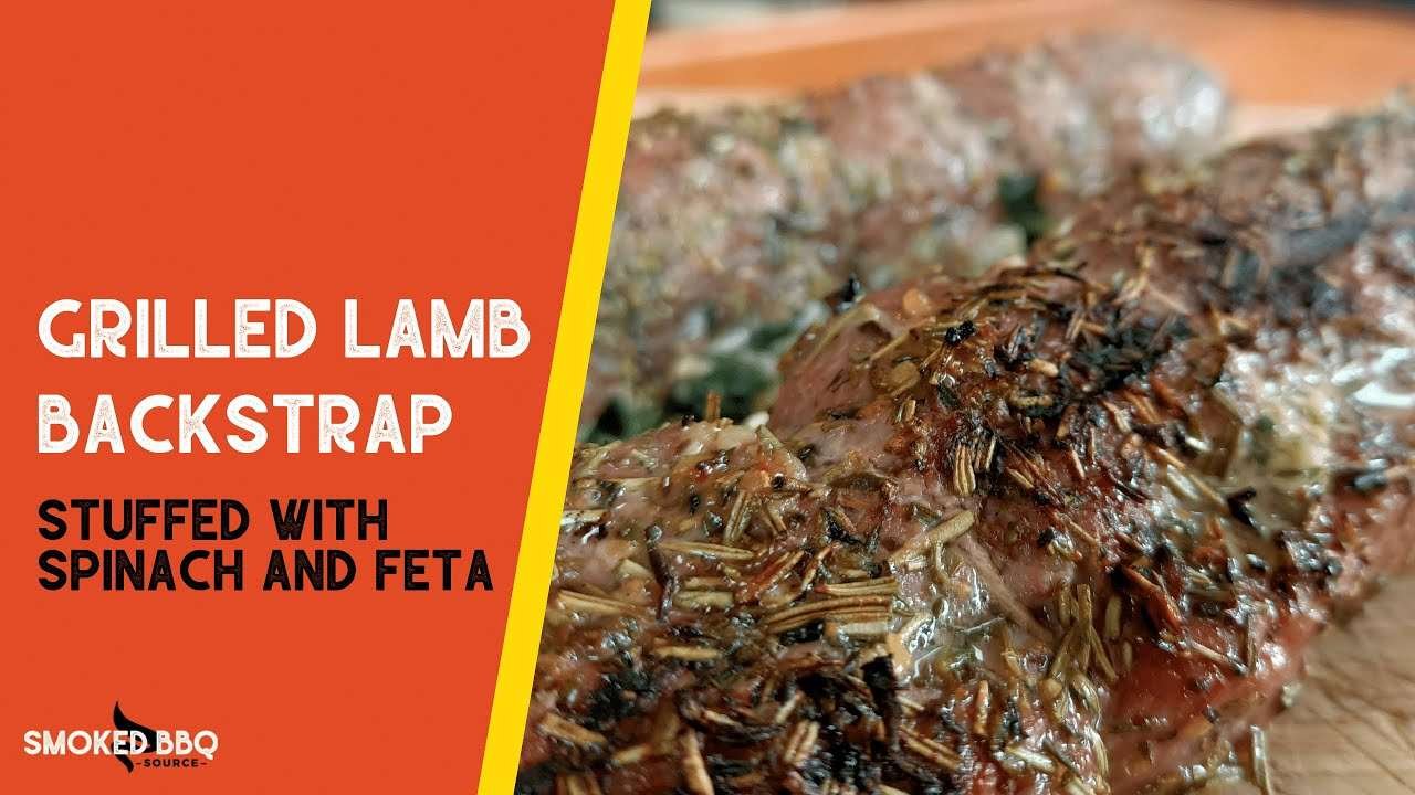 Mediterranean Style Grilled Lamb Backstrap Stuffed With Spinach and Feta