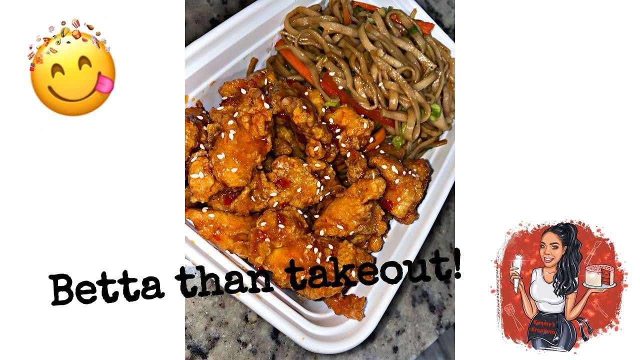 Momma's Betta Than Takeout: Sweet & Spicy Chicken W/Lo Mein