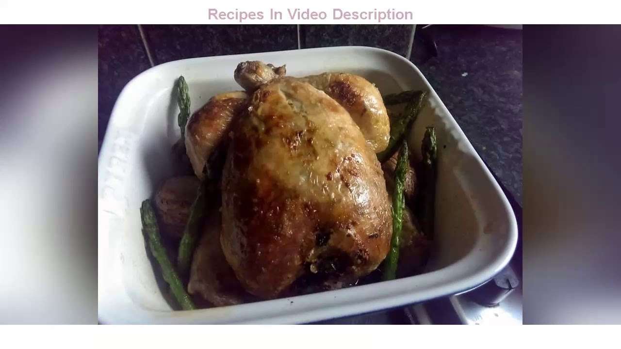 Recipe: Tasty Sophie's garlic roast chicken, paprika carrots & asparagus and scored potatoes.