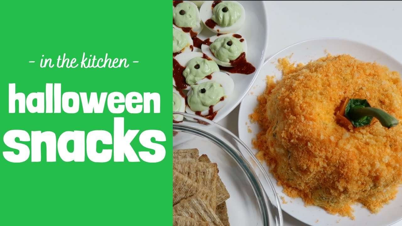 Halloween Snacks! Pumpkin Cheese Ball & Spooky Deviled Egg Eyes : In the Kitchen