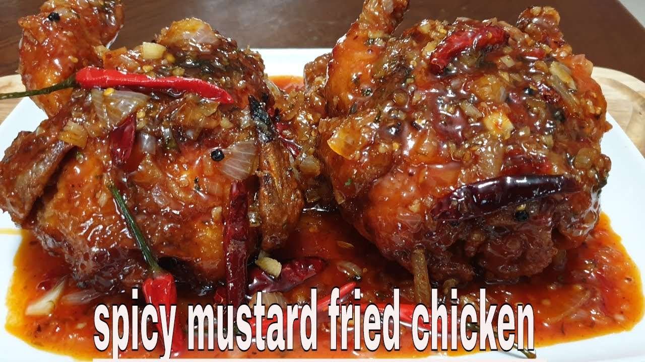 how to cook spicy   mustard fried  chicken  recipe  | spicy chicken recipe |