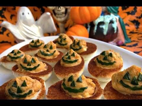Jack O' Lantern Devilled Eggs