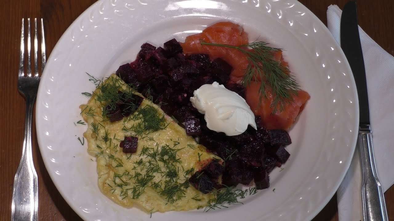 Baked Beets Salad and Smoked Salmon