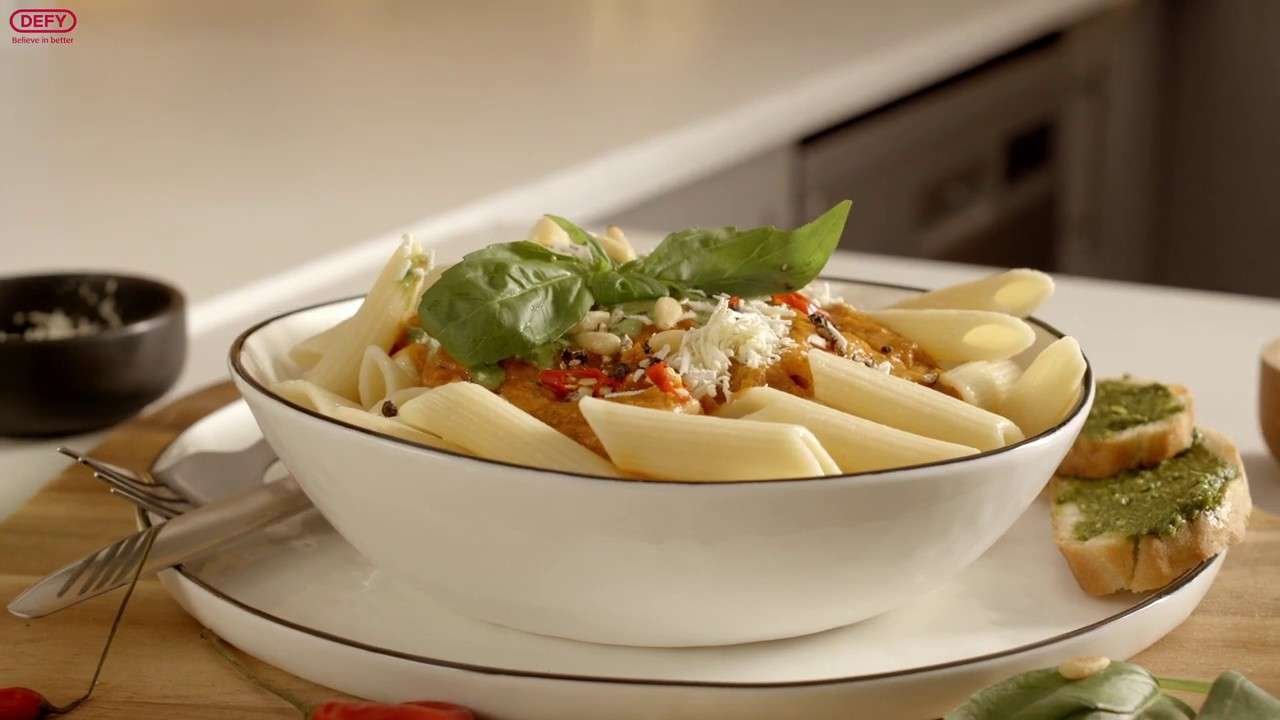 VEGETARIAN ARRABIATA AND PESTO SAUCE PASTA RECIPE