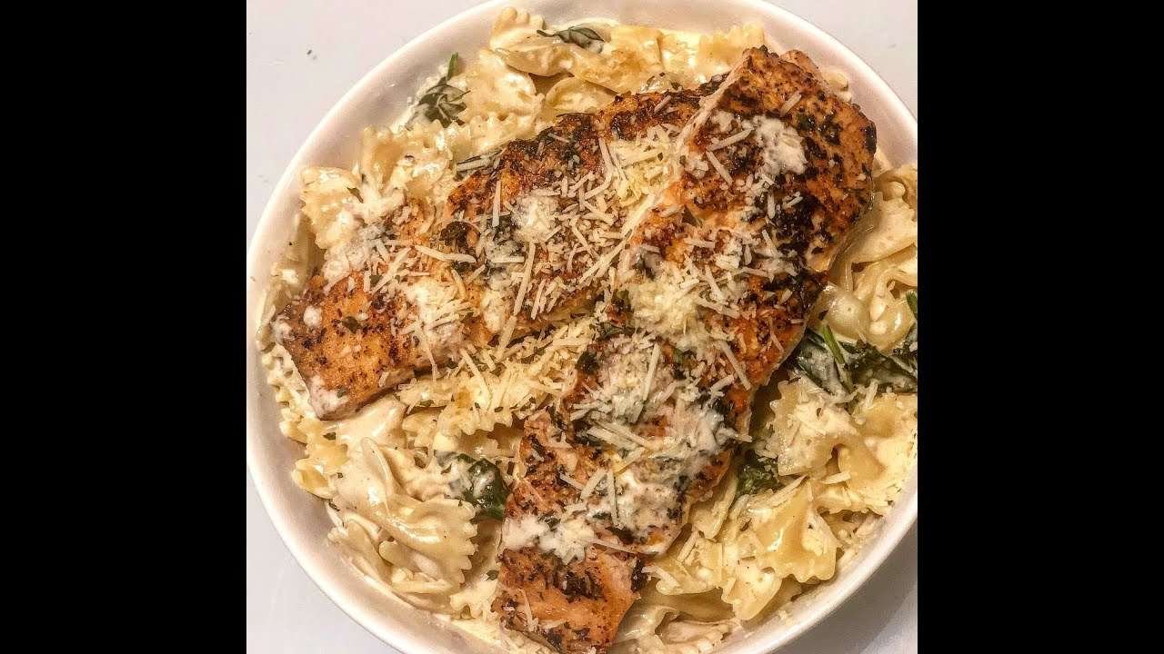 Salmon Florentine with Farfalle