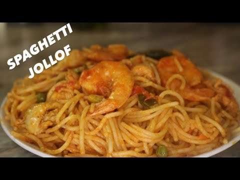 SPAGHETTI JOLLOF WITH SHRIMPS & MIXED VEGETABLES/HOW TO