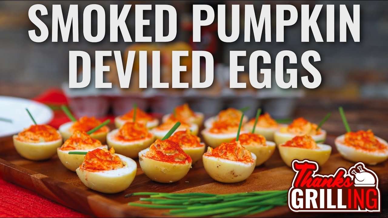 Smoked Pumpkin Deviled Eggs | Kingsford Signature Pellets | ThanksGrilling recteq Series