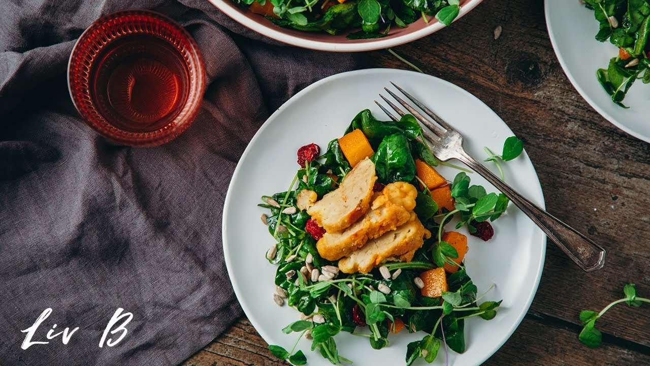 Squash, Cranberry & "Chicken" Salad | Plant-Based