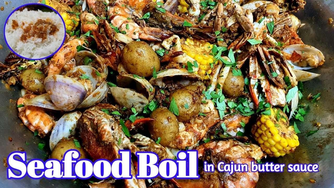 SEAFOOD BOIL with homemade Cajun Butter Sauce