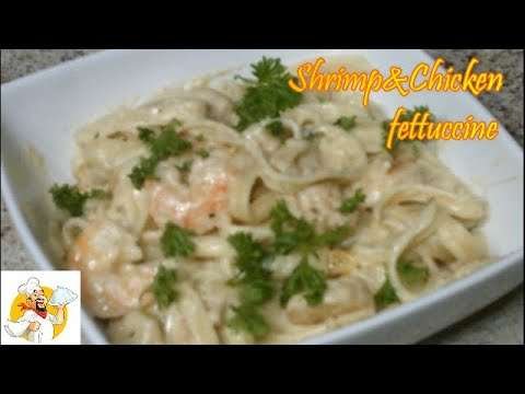 Cajun shrimp and chicken fettuccine pasta