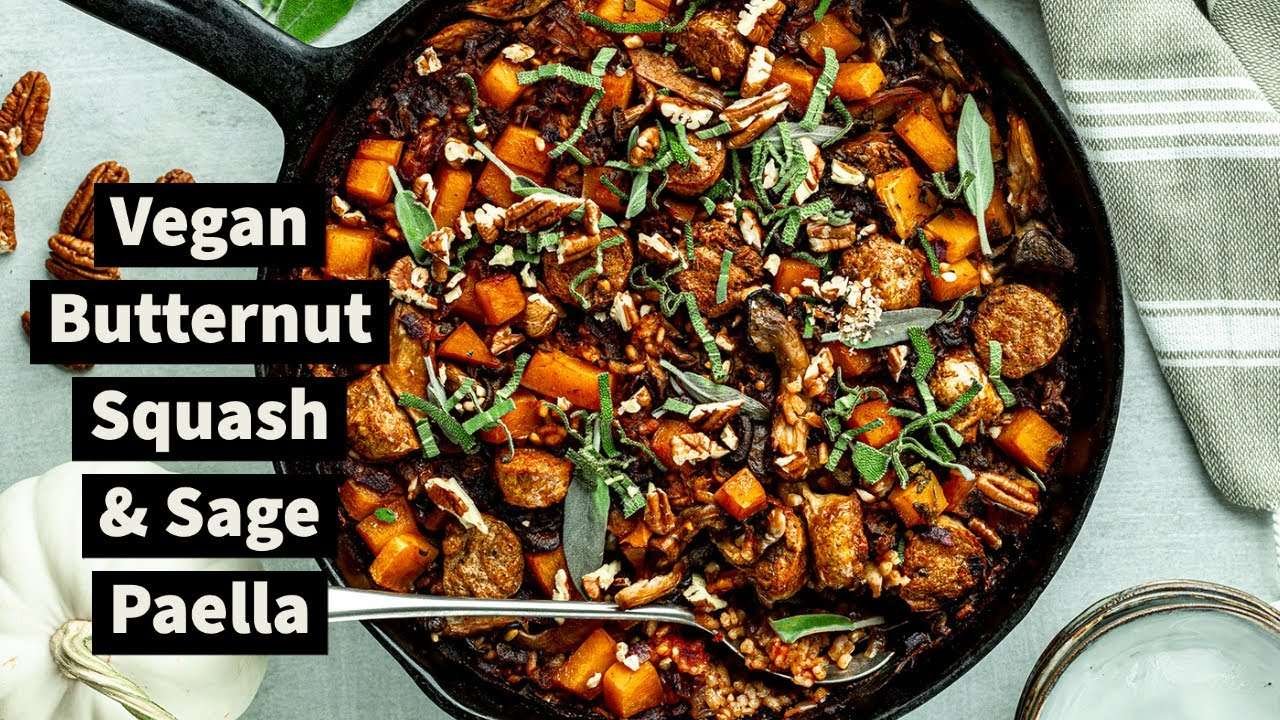 Butternut Squash Paella | EASY VEGAN RECIPE | WFPB AND NO OIL