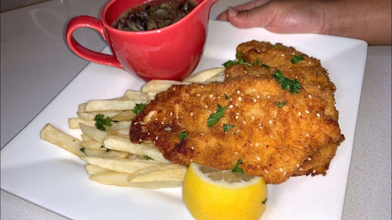 How to make chicken schnitzel + creamy mushroom sauce | Recipe ideas during Covid-19 quarantine