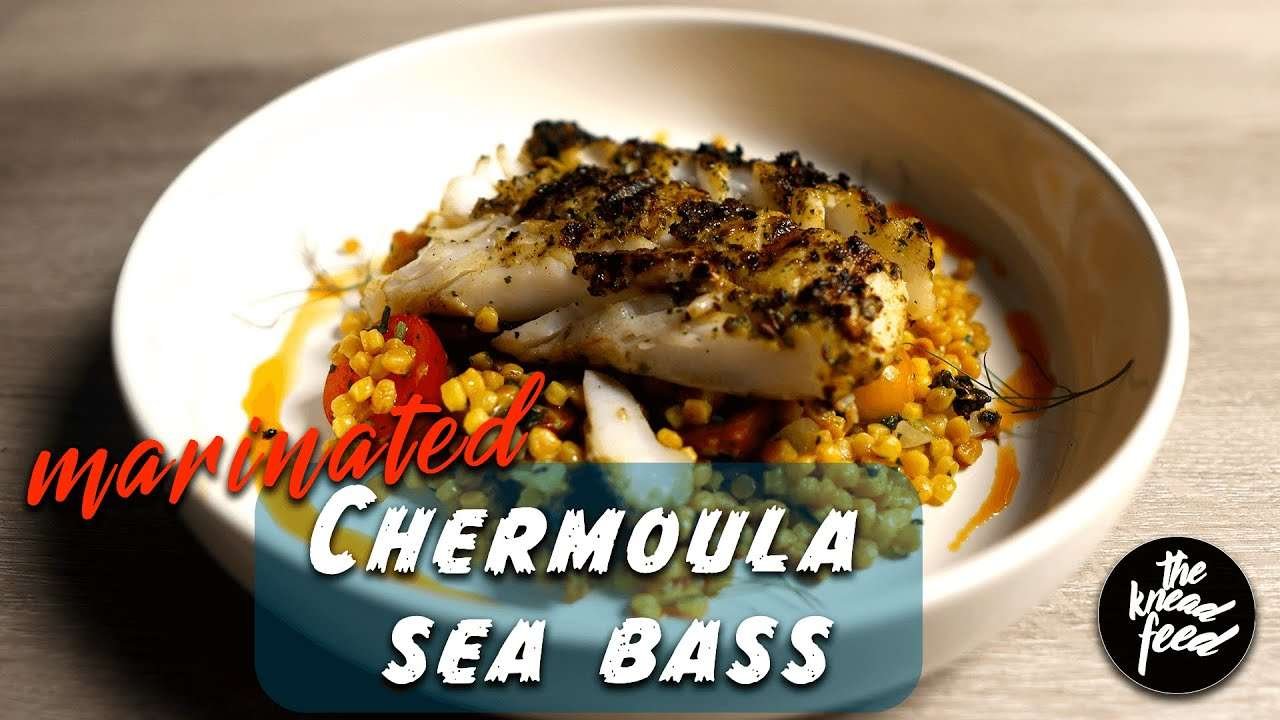 Make This Simple Marinade For Fresh Sea Bass With Israeli Couscous