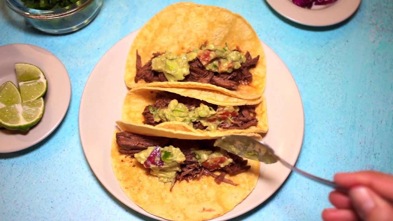 Straight Up Bison Instant Pot Mexican Bison Machaca Tacos