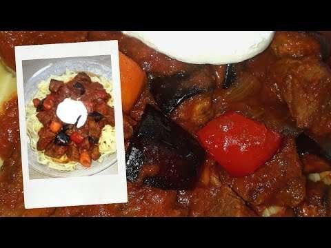 Beef goulash. Hungarian beef and veggie goulash.