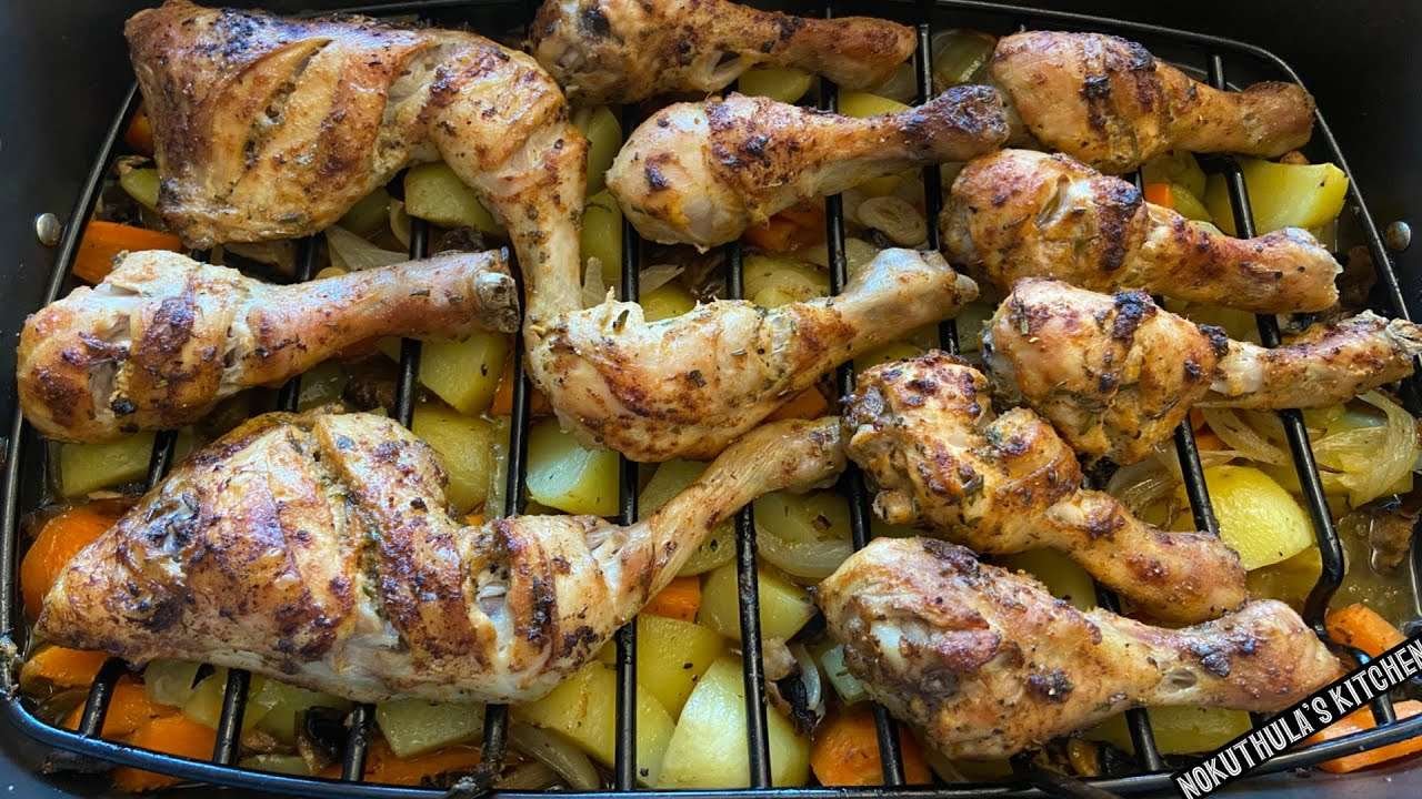Easy baked chicken and potatoes recipe | Roasted chicken and potatoes recipe
