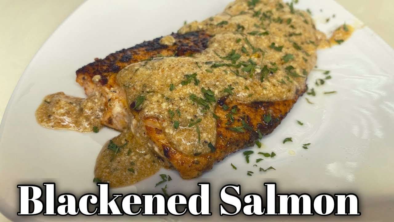 Blackened Salmon with Creamy Wine Sauce Recipe